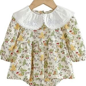 New toddler girl’s flowered romper 24 months